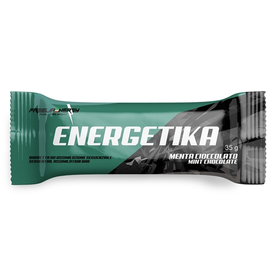 Barretta energetica monodose al gusto menta e cioccolato