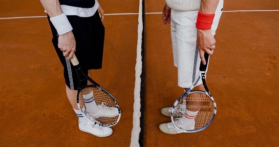 Giocatori prima di una partita di tennis Giocatori prima di una partita di tennis