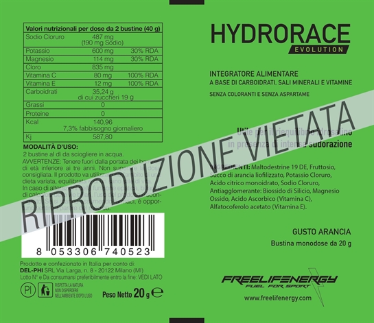 Hydrorace Evolution Arancia 14 bustine da 20 gr.