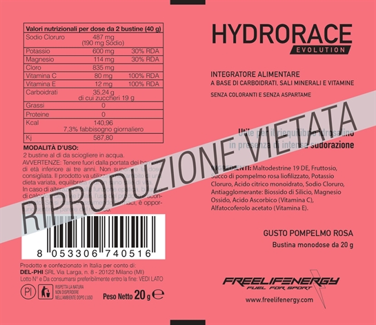 Hydrorace Evolution Pompelmo Rosa 14 bustine da 20 gr.