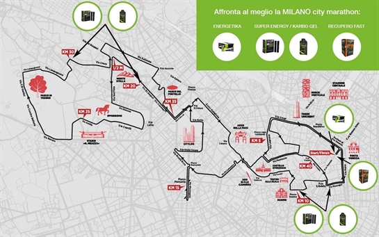 Mappa integrazione della Milano marathon Mappa integrazione della Milano marathon