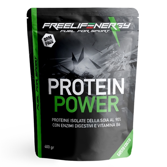 Protein Power Cocco - Proteine isolate della soia al 90% - 400 gr