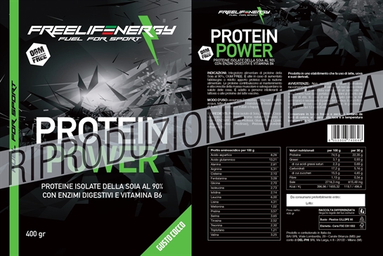 Protein Power Cocco - Proteine isolate della soia al 90% - 400 gr